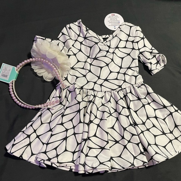 NWT Bundle of DotDotSmaile ballerina dress size 6-12m and Copper Key headbands - Picture 4 of 4